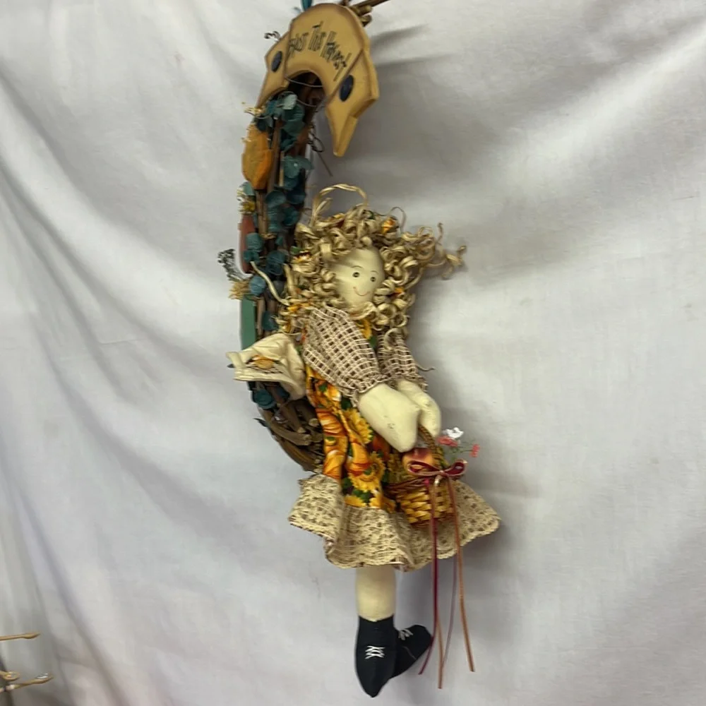 ABC Half Moon Harvest Angel Wreath. Made in China